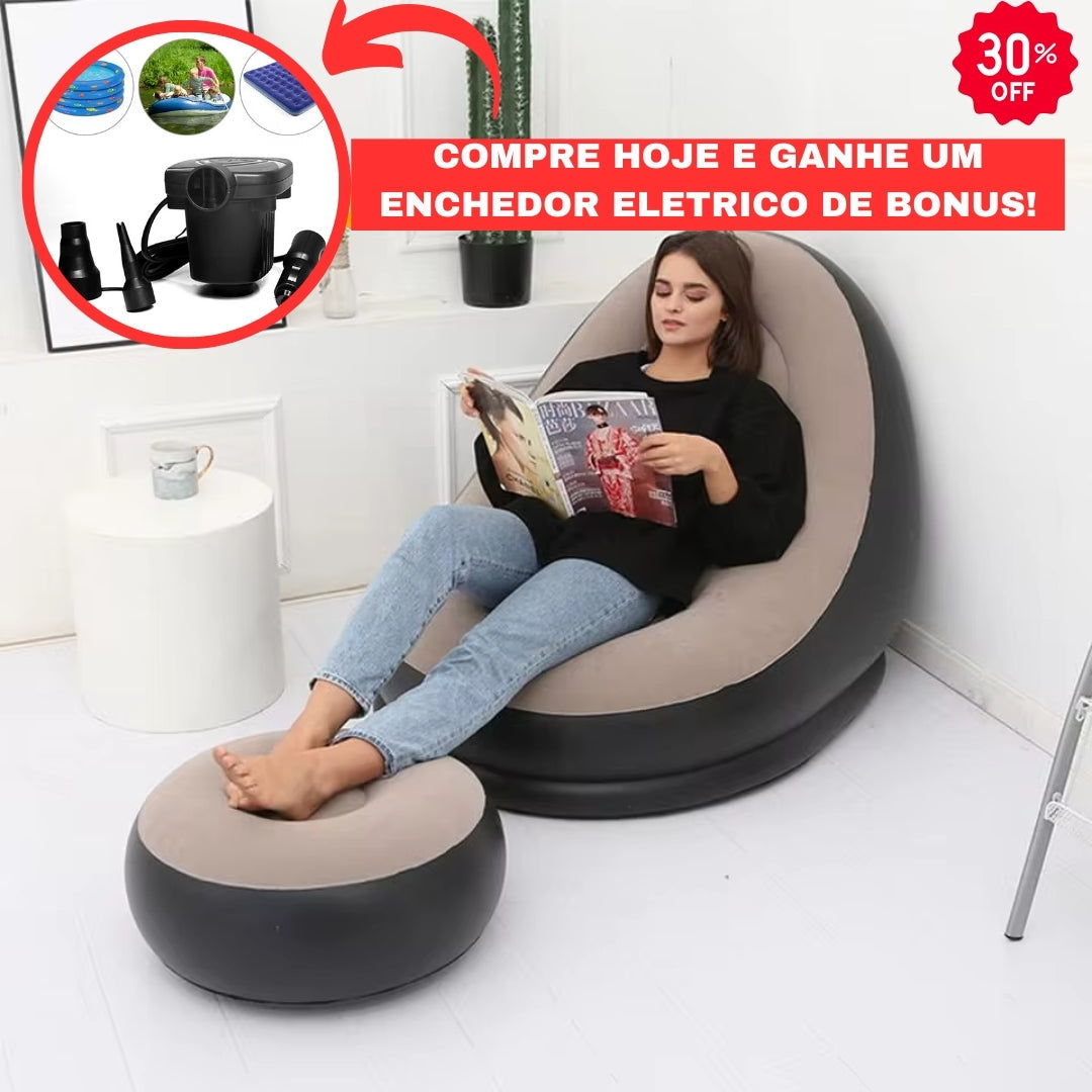 Combo Poltrona Inflável + Bomba Inflável Manual Gratis