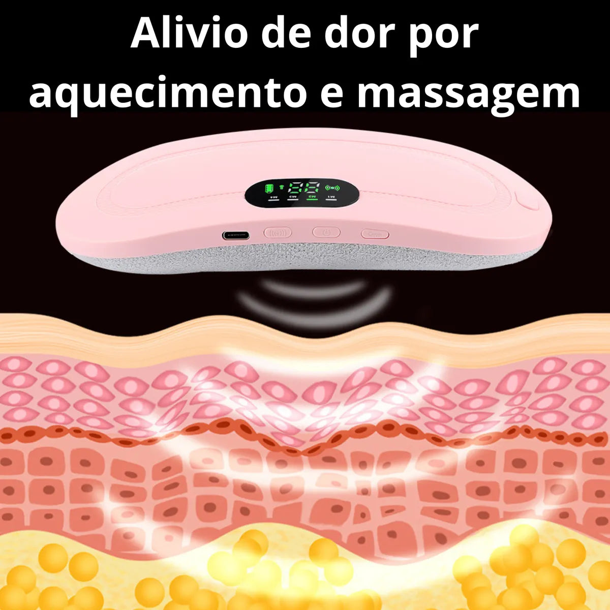 Massageador térmico aliviador de cólicas