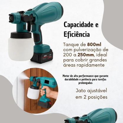 Pulverizador de Tinta Professional elétrico Portátil com 2 Baterias 48V